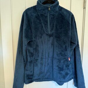 The North Face Women’s Fuzzy Fleece Quarter Zip Pullover Blue Size L